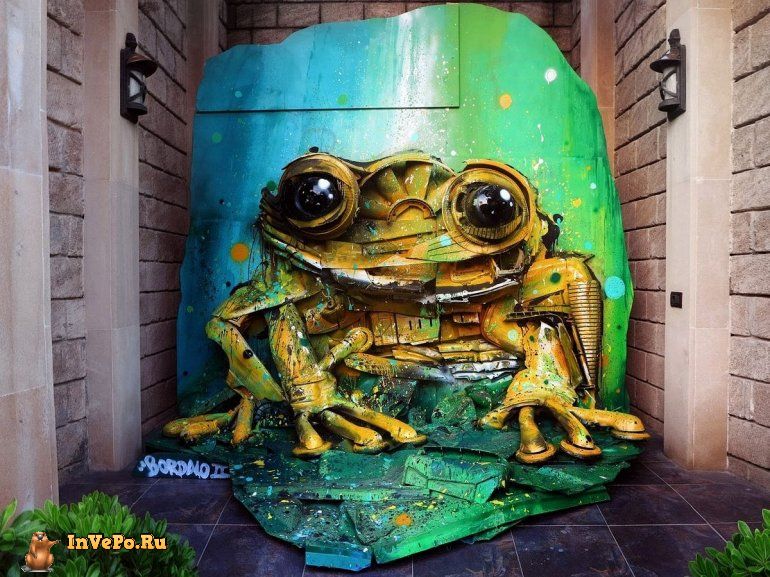 Невероятные 3Д граффити из мусора