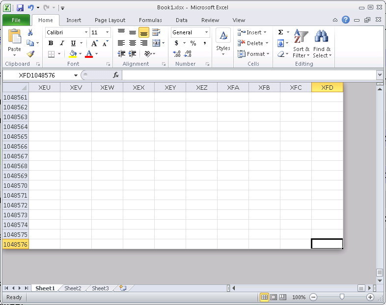 Где заканчивается таблица Excel?